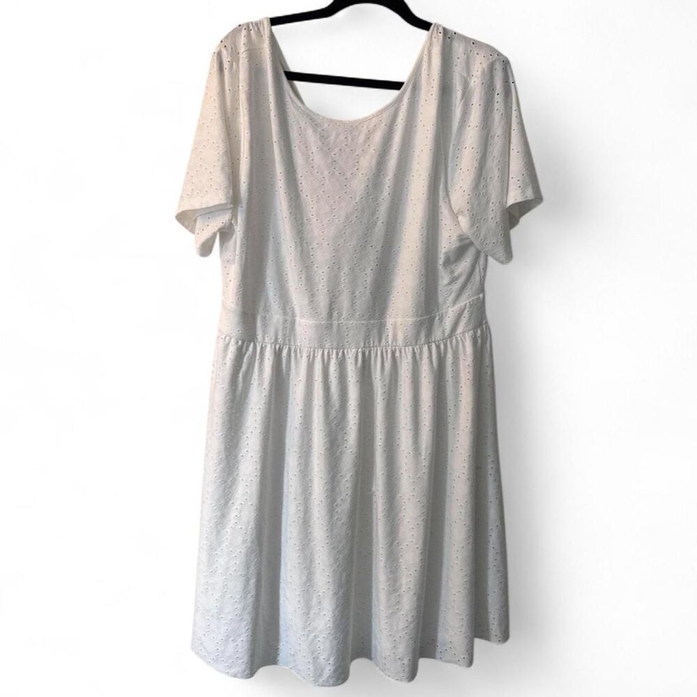 White Eyelet Babydoll Mini Dress 3XL New Back to School New